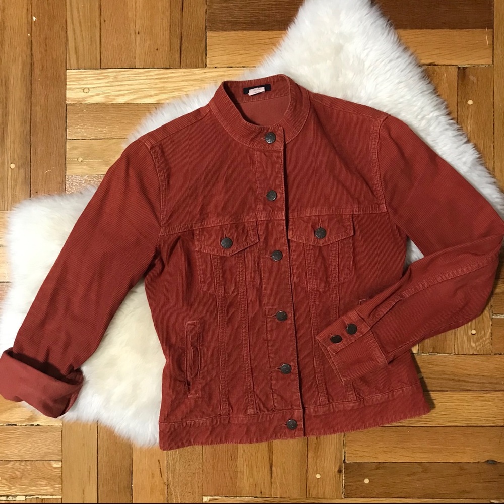 Burnt Orange Corduroy J. Crew Jacket